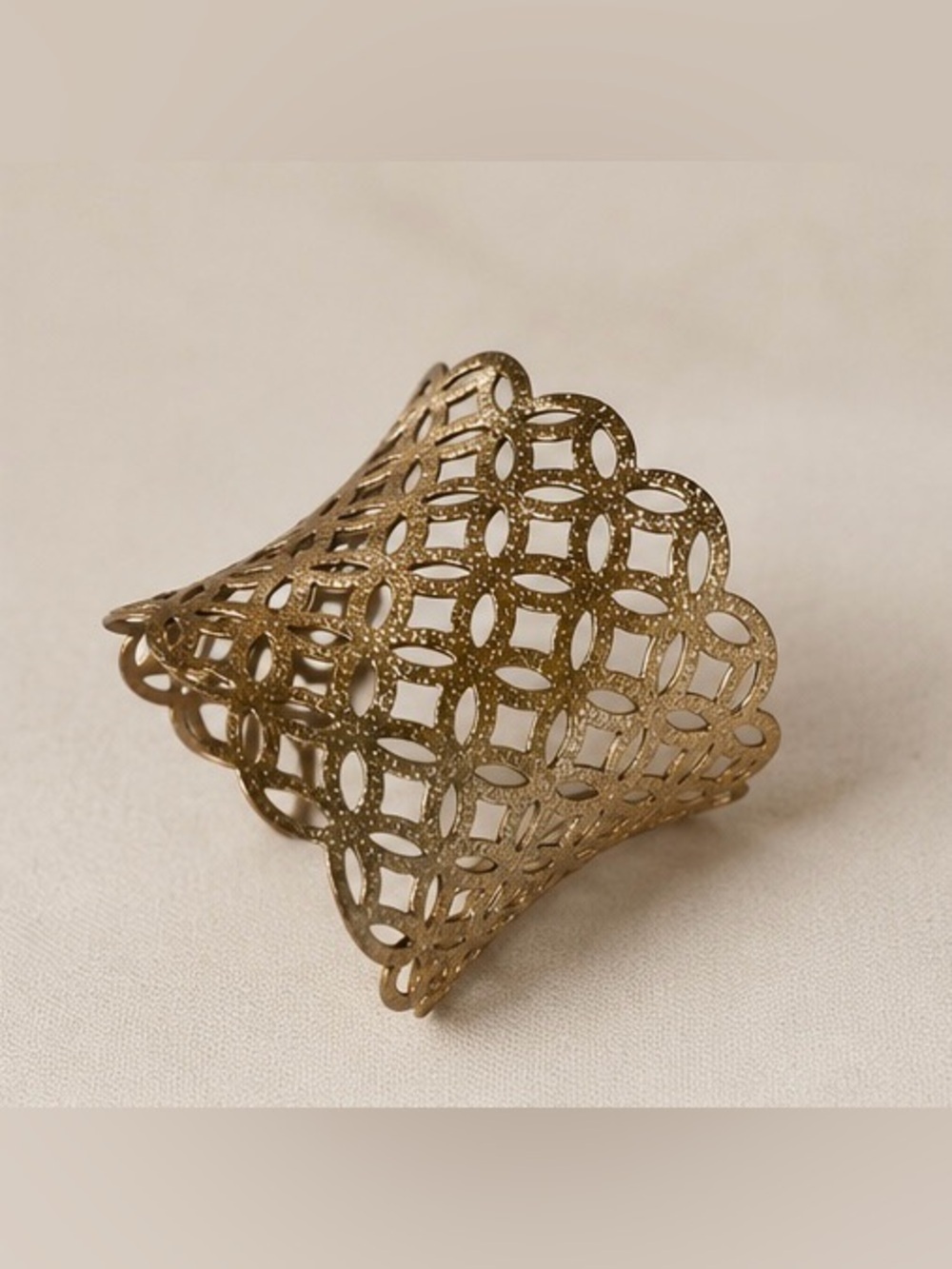 Gold Glitter Filigree Cuff Bracelet Boho Statement Bracelet Open Cuff